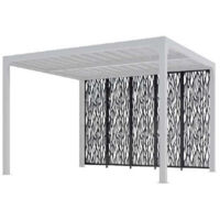 Kit de 5 panneaux moucharabieh en acier thermolaqué – Protection brise-vue, brise-vent et brise-soleil – Dimensions 64,5 x 213,3 cm – Coloris gris anthracite – Altona