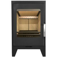 Supra – Poêle à bois étanche 4,8 kW – Double combustion pour rendement élevé – Corps acier et fonte – Sortie fumées Ø150 mm – Compact pour espaces réduits