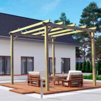 Pergola massive en bois Le Havre 420 x 300 cm - Maderland