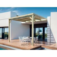 MADERLAND Pergola en bois adossée semi-couverte - modèle MONTPELLIER - 300 x 300 cm