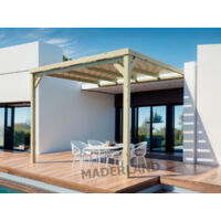MADERLAND Pergola en bois adossée semi-couverte - modèle MONTPELLIER - 500 x 300 cm