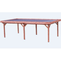 Carport Ombra 4,04 x 7,54 m – Structure en sapin du Nord contrecollé – 6 poteaux – Toit en bac acier galvanisé – Hauteur 2,35 m – Altona