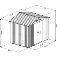 Abri métal 4,1m² WoodTouch - acier galvanisé - kit d'ancrage - aspect bois