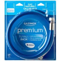 Tuyau flexible inox pour gaz naturel – Longueur 1.5m – Filetage plomberie – Validité illimitée – Garantie à vie – Gazinox