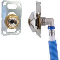Platine FIXSYSTEM pour robinet mural simple – Raccord multicouche 16mm – Sortie femelle 1/2 pour lave-linge – Installation facile avec vis et chevilles – Quick Plomberie