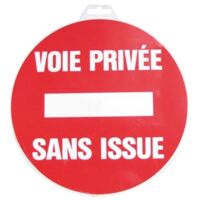Novap – Panneau de signalisation voie privée sans issue 300 mm – Polystyrène rigide – Fixation collée ou vissée – Haute visibilité 12m