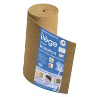Rouleau isolant en liège pour mur – Épaisseur 4mm – Longueur 8m – Largeur 0.5m – Résistance thermique R < 1 – SDL