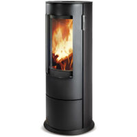 Supra – Poêle à bois vertical étanche 7,1kW – Vision diagonale 71cm – Isolation minéral compact – Classe énergétique A+