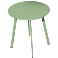 PROLOISIRS Table basse de jardin Massaï ø 45 cm en acier époxy - vert light