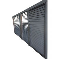 Habrita – Ventelles latérales mobiles en aluminium pour pergolas bioclimatiques 3,60 m – Ouverture manuelle – Résistantes aux intempéries – Montage facile
