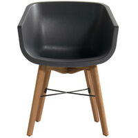 CHALET & JARDIN Lot de 2 chaises Amalia Eucalyptus en résine - pieds en bois - Anthracite