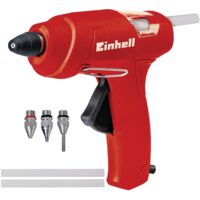 Einhell Pistolet à colle TC-GG 30 (30 W, Puissance de chauffe : 200 W) Livré avec buse standard, buse plate, buse d'extension, 3 bâtonnets de colle