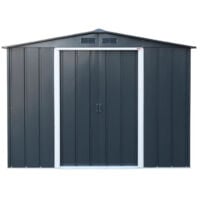 Duramax Abri de jardin métal - 4,75m² - kit ancrage - Anthracite