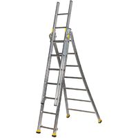 Centaure – Échelle transformable 3 plans T3 2m20/4m70 – Stabilité base évasée – Patins anti-glissement – Articulations en aluminium renforcé