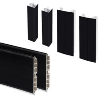 Emuca – Plinthe de finition de cuisine 8952417 – Lot de 2 – Hauteur 100mm – Longueur 2.35m – Plastique noir résistant à l'humidité