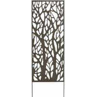 Nortene Panneau métal avec motifs décoratifs/Arbres - 0,60 x 1,50 m - Brun vieilli