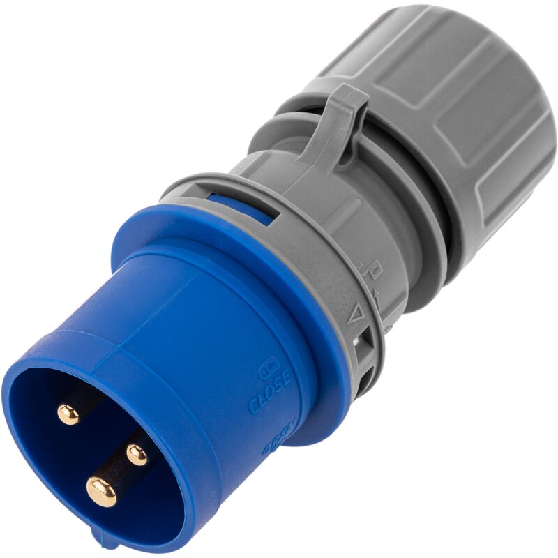 Adaptateur CEE plug mâle vers 3 x CEE plug femelle 2P+T 16A 250V IP44  IEC-60309 - Cablematic