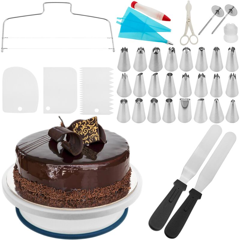 Plateau tournant durable et stable pour décoration de gâteau - 25,4 cm -  Pour chefs - Fournitures de décoration de gâteaux (blanc) : :  Maison