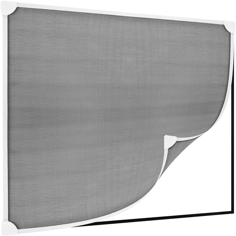Peut être coupé pas besoin de perforer （Filet gris cadre blanc） max 100 x 130 cm Facile à installer- Maille en fibre de verre YUZZY DIY Moustiquaire magnétique réglable pour fenêtre 