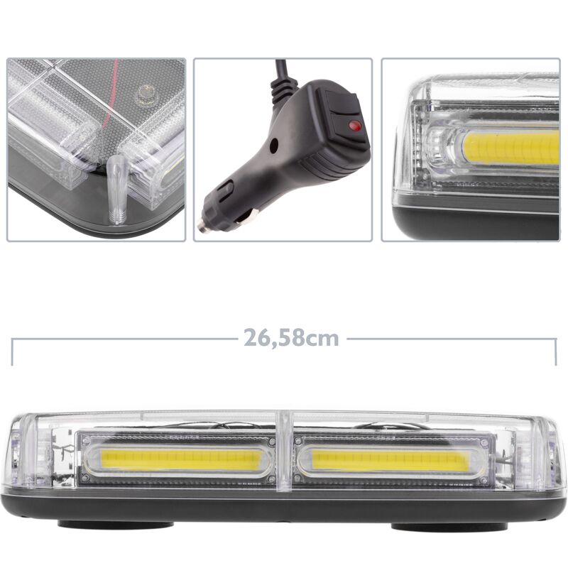 Lampe stroboscopique à LED rotative d'urgence de voiture avec prise  allume-cigare 10V - Cablematic