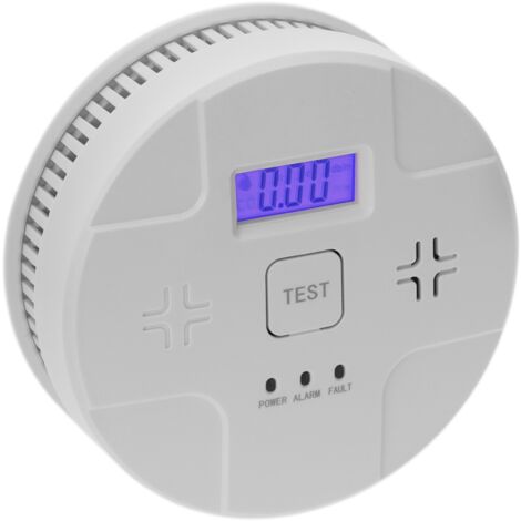 BeMatik - Détecteur de fumée autonome avec indicateurs LED, écran LCD et alarme sonore (1/5)