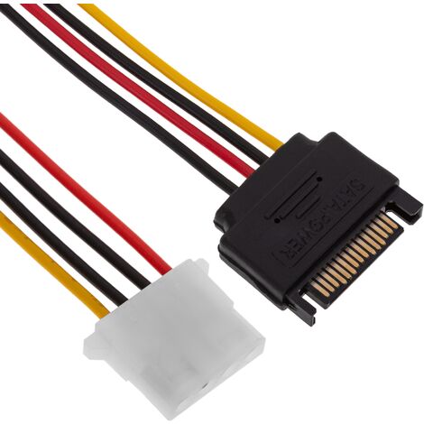 BeMatik - Câble d"alimentation SATA à MOLEX 4PH 15cm 15PM