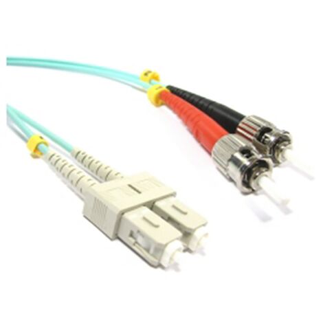 Câble Fibre Optique OM3 DIGITUS 5m - Connecteurs ST à ST - Multimode 50/125 - 10 Gbit/s - Gain LSZH Turquoise