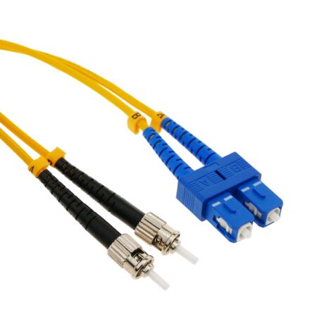 BeMatik - Câble à fibre optique duplex ST à SC monomode 9/125 5 m OS2 (1/5)