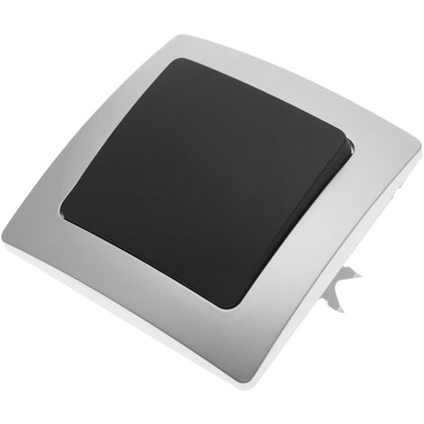 BeMatik - Commutateur de croisement encastrable avec plaque de finition 80x80mm série Lille argent et gris