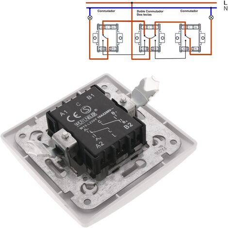 Interrupteur simple encastrable avec plaque de finition 80x80mm série Lille  blanc - Cablematic