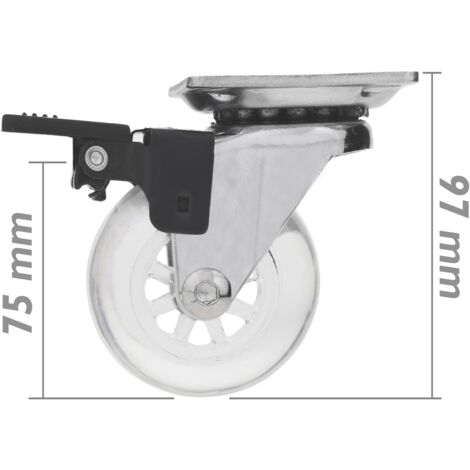 Lot De 4 Roulettes Pivotantes - 2 Avec Frein, 2 Fixes - Charge 700 Lb Chacune - Pour Chariot