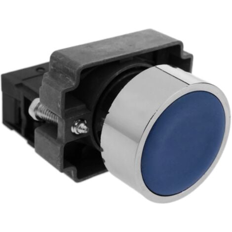 BeMatik - Bouton poussoir momentané 22mm 1NC 400V 10A normalement fermé bleu