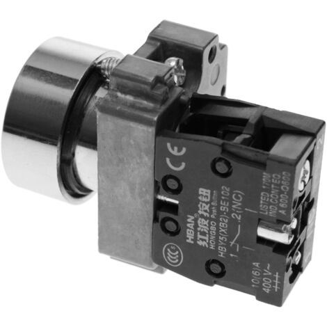 BeMatik - Bouton poussoir momentané 22mm 1NC 400V 10A normalement fermé bleu