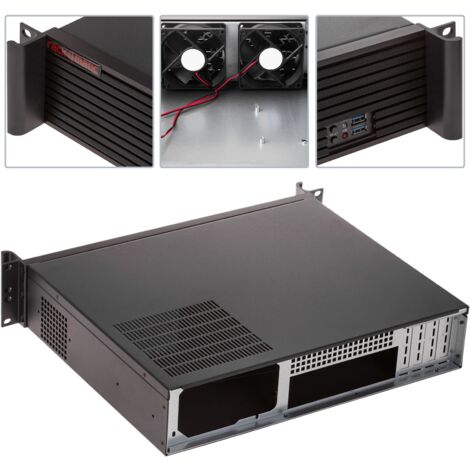 RackMatic - Rekdoos 19 IPC microATX 1U 2x3,5 onderkant 360 mm