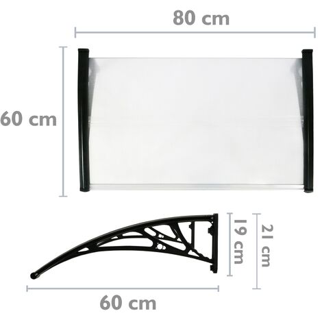 Primematik Auvent De Porte Et Fen Tres X Cm Marquise Solaire Abri Banne Entr E Protection Noir