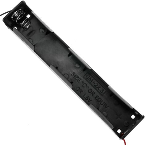 Porte-piles Série Pour 2 Piles C LR14 - Câble 10cm, Tension 3V, Pour Projets électroniques - 6