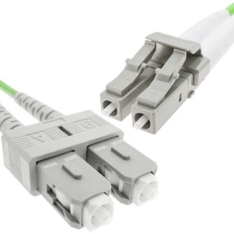 BeMatik - Câble à fibre optique OM5 multimode duplex 50µm/125µm LC/PC à SC/PC 100Gb de 5 m