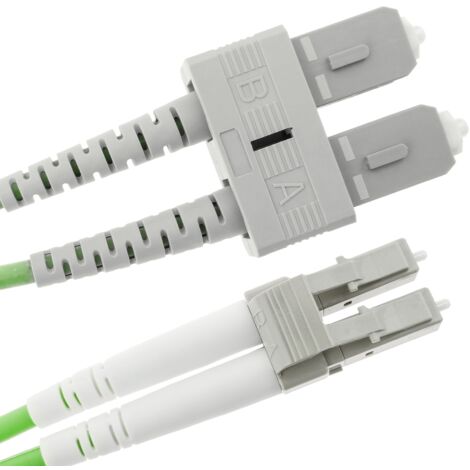 BeMatik - Câble à fibre optique OM5 multimode duplex 50µm/125µm LC/PC à SC/PC 100Gb de 5 m