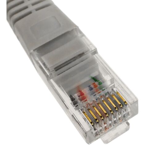 BeMatik - Câble réseau Ethernet croisé UTP gris Cat.5e de 15 m