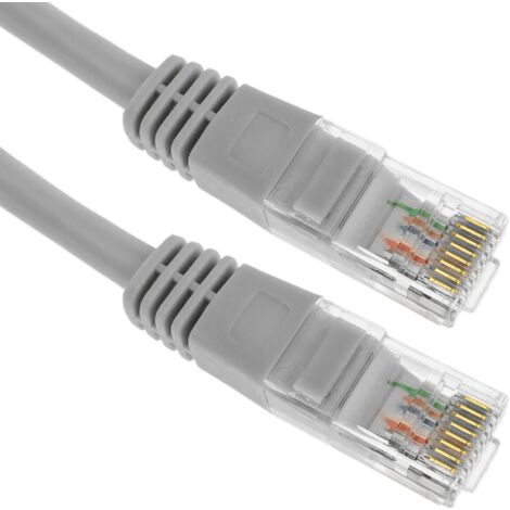 BeMatik - Câble réseau Ethernet croisé UTP gris Cat.5e de 15 m