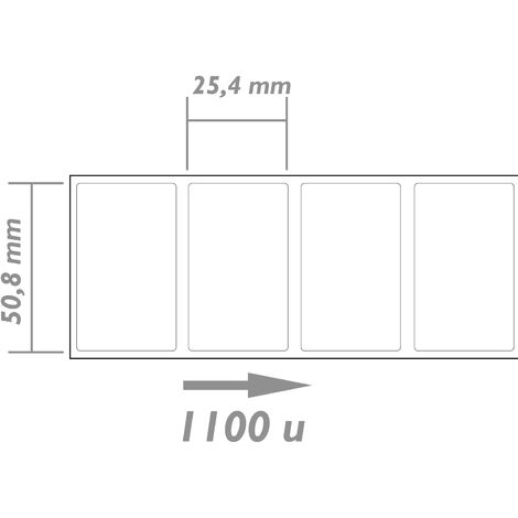 Rouleaux bobine 3000 étiquettes pour imprimante transfert thermique  101.6x38.1mm - Cablematic