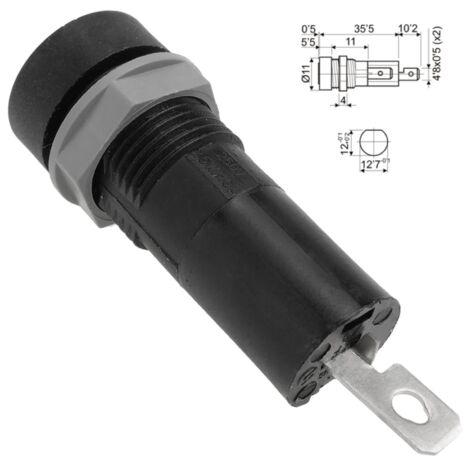 BeMatik - Porte fusible à baïonnette pour plaque à vis pour fusibles 5 x 20 mm