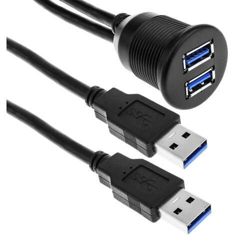 Câble USB 3.0 Mâle à Femelle Étanche IP67 de 1m et 3 Pieds