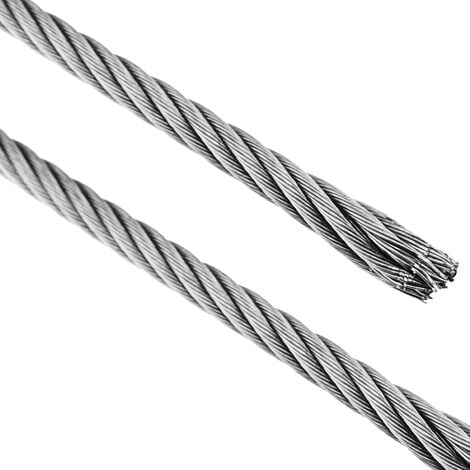 Câble métallique en Acier inoxydable, 4 mm x 75m, 200kg