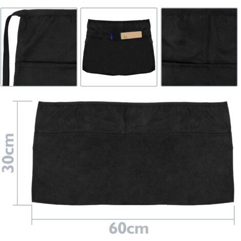 Tablier Serveur Court Avec 3 Poches - Motif île Paysage - Demi-long En Polyester - Pour Serveurs, Jardinage, Bricolage