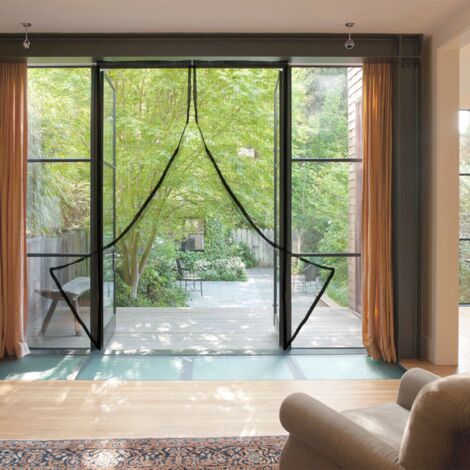PrimeMatik - Moustiquaire pour porte max 90 x 210 cm avec fermeture magnétique