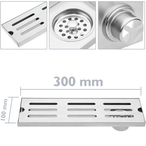 Gouttière de drainage 70x7.5cm avec grille en acier inoxydable mat -  Cablematic