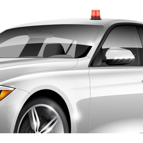 PrimeMatik - Lumière stroboscopique rotative d'urgence de voiture à LED avec prise allume-cigare 10V rouge