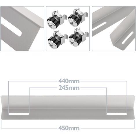 Guides Latéraux Fixes Support Rack 19 Pouces Noir 450mm - Pour Équipements Lourds
