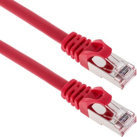 BeMatik - Câble réseau Ethernet LAN FTP RJ45 Cat.6a rouge 3m